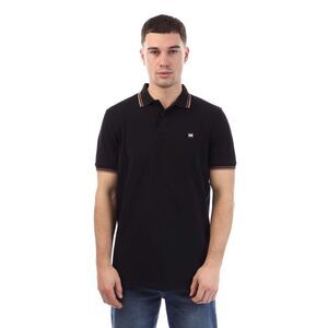 Weekend Offender Mens Vancouver Tipped Polo Shirt / Black